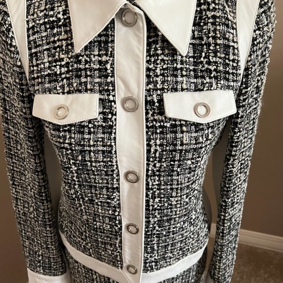 vintage Tesori suit tweeded and leather - Picture 6 of 12